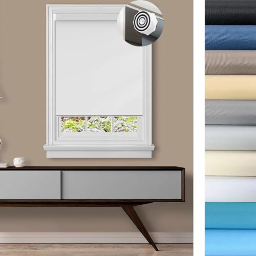 Rollo für Fenster Ohne Bohren 30 x 230 cm Hitzeschutz und Sichtschutz, Rollo Seitenzugrollo Inkl. Aller Montage-Teile für Wohnzimmer, Schlafzimmer, Weiß