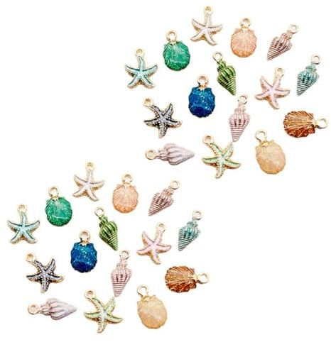 ZAMXHUG emaille schmuck Machen Meer anhänger - 30pcs Hängen Legierung, Muschel Anhänger Für DIY Schmuck Machen Halskette Armband Ohrring