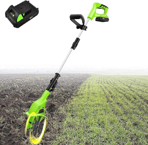 Motobineuse de jardin, motobineuse sans fil, cultivateurs électriques sans fil avec une batterie au lithium de 4000 mAh et un chargeur, poignée réglable, cultivateur portable pour jardins, parcelles