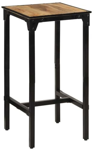 vidaXL Bartisch, Bistrotisch mit Eisengestell, Stehtisch für Esszimmer, Küchentisch Esstisch, Industrieller Stil, Raues Massivholz Mango