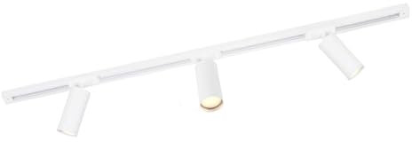 Ledvion - Iluminación LED sobre Carril 1M + 3 Focos de Riel (Blanco, Regulable, Accesorio GU10), Luminaria de Riel Monofásica, Luminaria de Riel, Foco de Riel