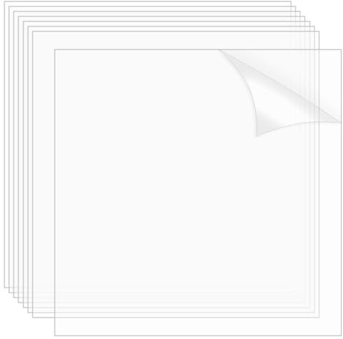 AHANDMAKER 8 Blatt Klares PET Blatt 9.84 x 9.84 Zoll Transparent 0.5mm Dünne Kunststoffplatten Dünne Acrylplatte Zum Basteln Bilderrahmen Malerei DIY Display
