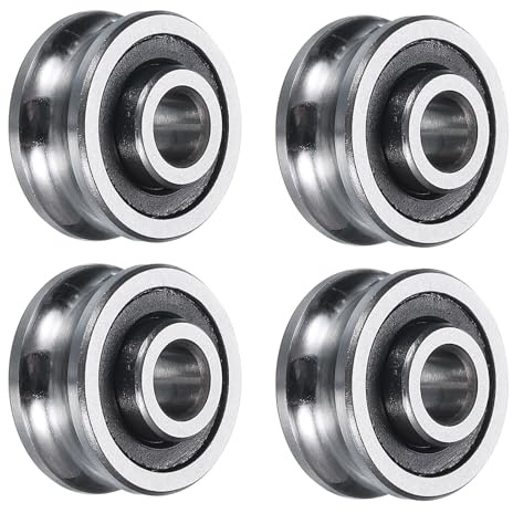 QUARKZMAN 4 Stück Kugellager SG15 U-Nut-Führungslager 5x17x8mm U-Nut-Rollenrad (GCr15) Chromstahl-Lager für Umlenkrollen