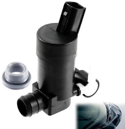 Raheem 1355124 Twin-Outlet Windscreen Washer Pump Compatible with Ford C‑Max Mondeo Focus Mk2 VOLVO V30 V50 V70 XC70 MAZDA 3 Saloon 1S7117K624FE 1S7117K624FD 30663139 30699391 Windscreen Washer Pump