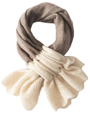 REHJJDFD Damen Kaschmir Strickschal Winter Weich Warm Durchbrochen Kleine Schals Schal Casual Vielseitige Accessoires, Taupe und Beige, One size