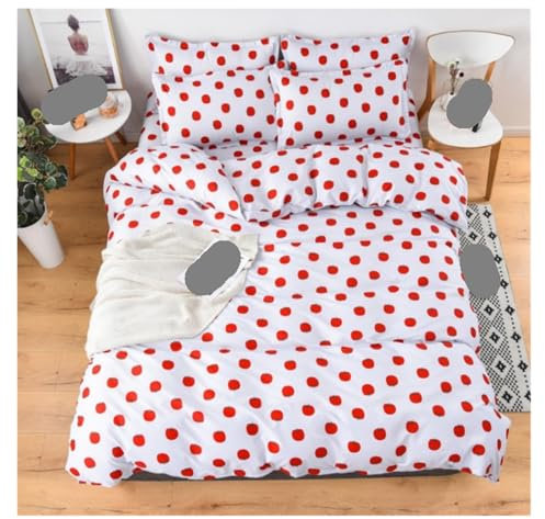 WDICHUHAN Bettwäsche Set 4 Stücke Nordic Gedruckt Bettbezug Kissenbezug Einfache Bettwäsche Doppelbett Königin Größe Bettlaken Set Bettdecke Weich Bettbezüge(Orange,2.2m)