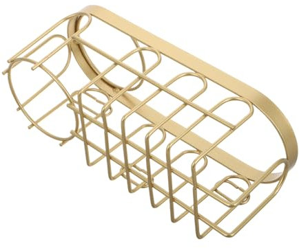 HOUDERCO 2-in- Sink Sponge Holder and Brush Organizer Stainless Steel Wall Hanging Sponge Rack for Kitchen and Bathroom