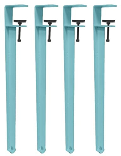 Table Legs，Adjustable Metal Table Legs for Coffee Table Dining Desk Console F Shape Design with Protection Pad & Allen Key 71cm Blue No Drill Installation