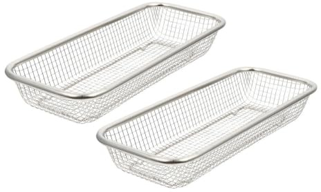 Cesta para Cubiertos del Lavavajillas de Acero Inoxidable, 2 Piezas | Plata, Drenaje y Almacenamiento, Resistente a Altas Temperaturas, Antióxido