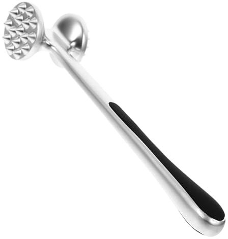 Didiseaon Batticarne in Acciaio Doppia Faccia Martello per Intenerire Carne e Bistecca Strumento Cucina Resistente e Antiscivolo per Maiale Pollo e Barbecue