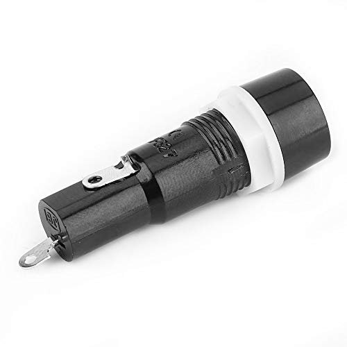20 Stcs Schwarze Sicherungshalter 250 V 10A Halter Montiertes Schraubengehäuse mit Schweren Kunststoff- und Metallmutter und Lötanschlüssen für Sicherungen, die für 5x20 Mm Geeignet Sind für