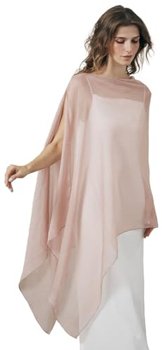 BEAUTELICATE Damen Sheer Stola Elegant Crepe Schal Wrap Poncho Cape Leicht Shrug Tuch für Braut Abendkleid Hochzeit Brautkleid