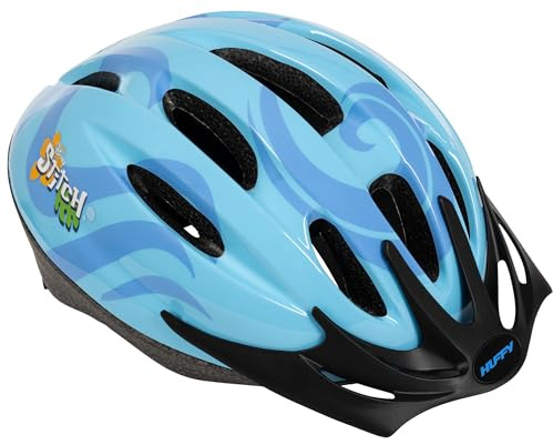 Disney Stitch Kids Bike Helmet - Tropical Blue Adjustable Safety Helmet for Girls Aged 3+ Lightweight with visor and ventilation 50–54cm