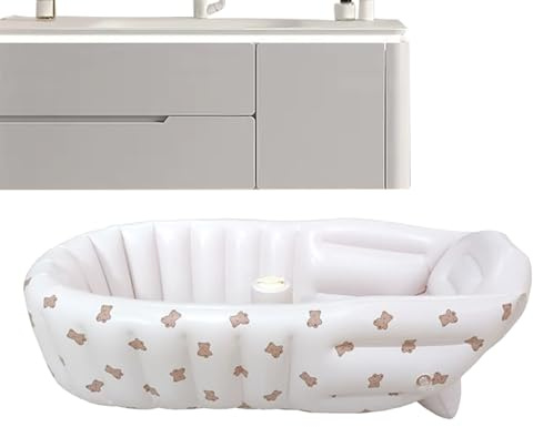 Uppblåsbart Babybadkar För Spädbarn Hopfällbar Och Portabel Sits Med | Portabelt Babybadkar För Spädbarn Badning, Dusch, Handfat, , Simning, Sommar, Utomhus, Vattenlek
