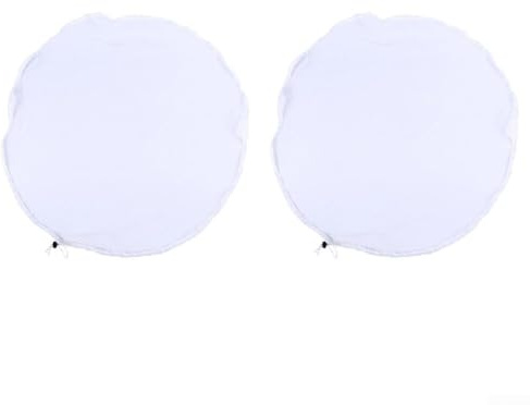 Wenyouya 2 Pcs Mesh Cover for Rain Barrels 95cm Adjustable Rain Barrels Net Cover with Drawstring Water Butt Net Lid for Garden(White)