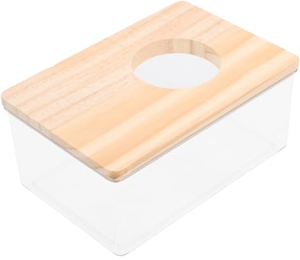 GANAZONO Hamster Sandbad Box aus Transparent Multifunktionale Kleine Haustier badewanne Leicht zu Reinigen Atmungsaktiv als Dusche Toilette und Futterspender für Hamster und Kleine Nager