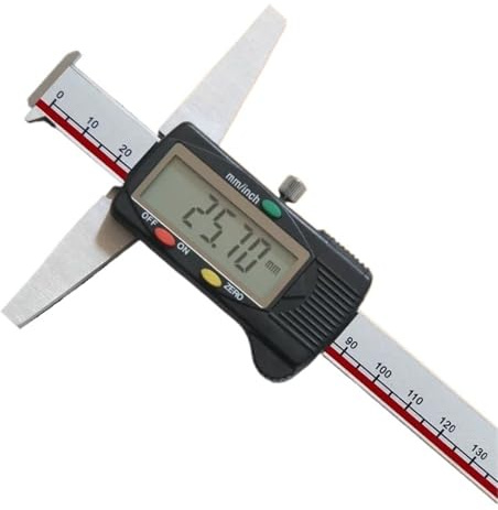 Calibre de profundidad Calibrador de profundidad de doble gancho de 150/200/300 mm y 0,01 mm, calibre de profundidad de acero inoxidable(0-150mm)