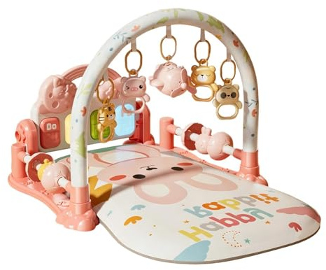 Colchoneta de Gimnasio Infantil con Juguetes Sensoriales Plegables de Luz y | Alfombra de Juego y Aprendizaje para Niños Niñas Preescolar Hogar Guardería Coche y