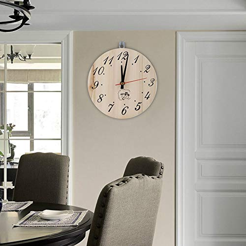 TOPINCN Horloge de Sauna 8 Pouces, Minuterie Décorative, Facile à Installer pour la Décoration de la Maison, Salles d'exercice, en Bois Résistant à la Chaleur