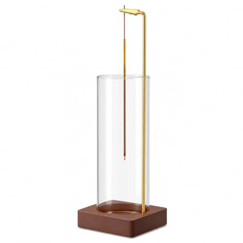 Räucherstäbchenhalter, Räucherstäbchenhalter aus Holz mit abnehmbarem Ascheauffangbehälter aus Glas, in umgekehrter Position für Yoga, Teezeremonien, Meditation, Entspannung
