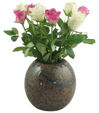 designgrab Vase à balles, vase funéraire en granit Gneis Halmstad, rond