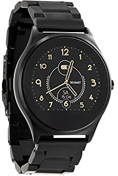 Platinum X-WATCH QIN XW PRO Smartklocka i mörkt stål för män iOS och Android – full touch smartklocka, stegräknare, stegräknare, blodtrycksmätare, aktivitetsmätare, lång batteritid med stålrem