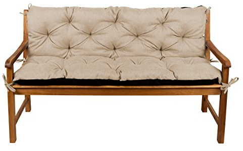 Gutekissen® Bankkissen, Sitzkissen, Rückenlehnen, Gartenkissen, Steppkissen, Doppelkissen, Sitzmöbel, Sitzbank-Kissen, Gartenschaukel, Gartenmöbel Law (160cmx50cmx50cm, Beige)