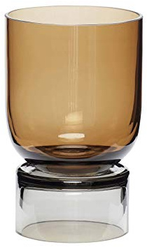 Vase, handmade, glass, amber/smoked