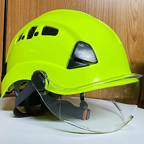 COCOCO Outdoor Climbing Visor Safety Helmet Rescue Helmet Protective ABS Work Cap Construction-FYER clear visor