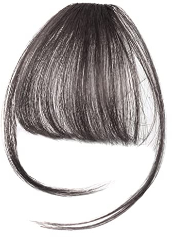 Echter Haarclip in Pony natürlichen schwarzen menschlichen Haaren für schwarze Frauen Straight Hand gebundene Pony mit Tempel Haarknall Fringe Rand Clip Real Hair Fringe Clip menschliche