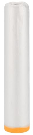 Partuto 1 st universell förlimmad maskeringsfilm plastskydd PE-film vitt papper orange 240 x 2 000 cm/65,62 ftx 94,49 tum