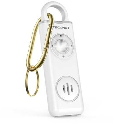 TECKNET Personal Safety Alarm for Women, 130dB Siren & Strobe Light, Rechargeable Personal Emergency Security Safe Protection Devices for Girl Kid Elderly Student
