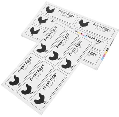 IMIKEYA Carton Labels 120 Stickers/20 Sheets Fresh Eggs Stickers for Produce Dates Date Stamp for Eggs Farm Use Tag