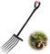 VEVOR Garden Fork, 5-Tine Gardening Pitchfork with Metal Handle, 41 in Heavy Duty Digging Fork with Y Grip, Forged Steel Spading Fork for Hay Potato Composting Transplanting Aeration