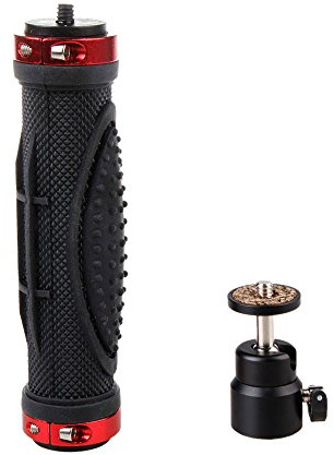 Handle Holder Grip Stabilizer with 1 4 Screw for Digital Video Camera Camcorder LED Anti-Slip Rubber 360 Degree Rotating Head 3 8 Hole Tripod Lightweight Key Ring