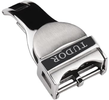 ROUREOX 18mm Schild Faltschließe Edelstahl - Doppelverriegelung Uhrenband Gebürstet, Flip Lock Schnalle Metall - Ersatzteile Armband für Tudor-Silbrig