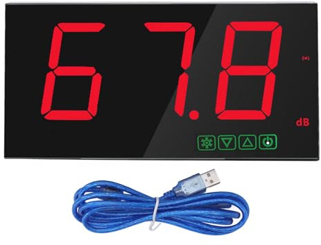 Misuratore di decibel, fonometro a parete Tester USB ad alta precisione 30‑130 dB Misurazione del rumore decibel con funzione di allarme Fonometro per bar scuola