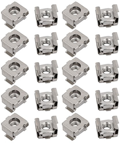 sourcing map 20 Stück Silber Ton M5 304 Edelstahl Käfig Nuss Käfigmuttern für Regal Schrank DE