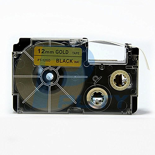 XR-12GD1 Etikettenband, kompatibel mit XR-12GD, Schwarz auf Gold, 12 mm x 8 m, 12 mm x 8 m
