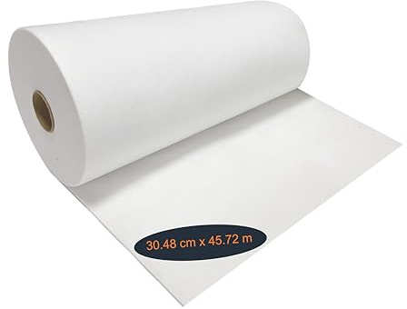 HimaPro Schneidvlies (Cut Away Stickvlies), mittlere Stärke 70 g/m² (2,5 oz), für Maschinenstickerei, 100% Polyester, Rolle à 30 cm × 46 m