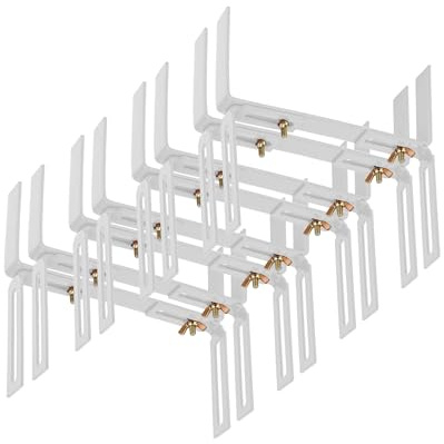 BigDean 8 Blumenkastenhalter weiß Standard H-Form Balkonkastenhalter | Einfache Befestigung für Pflanzkästen und Blumenkästen, verstellbarer Kastenhalter aus Metall, extrem Robust und langlebig