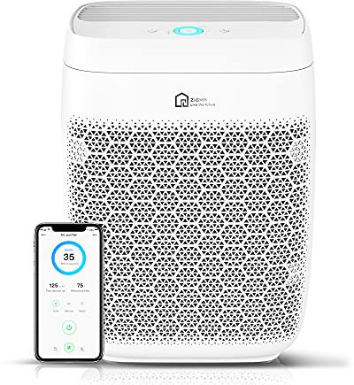 Zigma Purificador de Aire Hipoalergénico para Habitaciones de Fumadores de hasta 80 m², CADR 330 m³/h, con Filtro de Carbón Activo H13 HEPA para Humo, Pelo de Animales, Olores, UV-C, APP Exclusiva