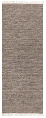 RugVista Melange Teppich, 80 x 250 cm, Braun | Rechteckig, Mittlerer Stapel, Nur chemische Reinigung, Oeko-Tex 100, Wohnzimmer, Esszimmer, Schlafzimmer, Diele