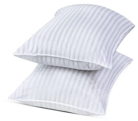 GB TEXTILE Hotel qaulity Pack Of 4 Egyptian Stripe Luxury Soft Pillows Hollowfibre Filled