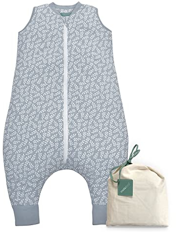 molis&co - Baby Schlafsack mit Füßen 2.5 TOG - Ganzjahres Schlafsack - Babyschlafsack mit Beinen - 100% Baumwolle (Oeko-TEX 100), Winterschlafsack Premium Qualität - Blue Garden (90 cm)