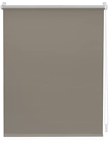 Lichtblick Thermorollo ohne Bohren, Klemmfix, Verdunklungsrollo, Hitzeschutz, Sichtschutz, Wandmontage, Deckenmontage, Rollo für Fenster und Türen Taupe,B75 x H150 cm