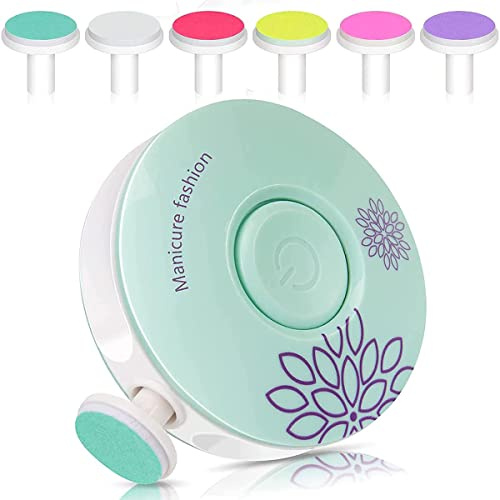 Lima de uñas eléctrica para bebés, lima de uñas eléctrica 6 en 1 para recién nacidos, Juego de Uñas para Dedos de Los Pies para Bebés y Adultos, recortador de uñas para bebés silencioso y seguro, azul