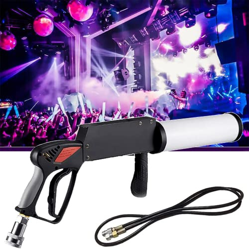 BAIHAO LED Air Column Gun pour Party, Handheld Cryo CO2 Gun, Night Club Bar DJ Jet Effect Coloré avec Tuyau De Gaz Fogger Smoke Gun Spray Stage Effect