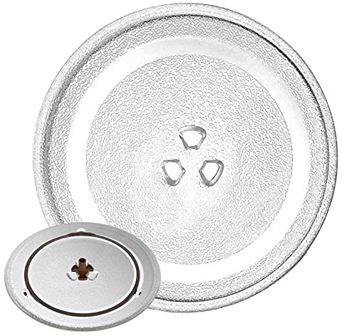 Ersatz Glasdrehteller Für Mikrowellen, Mikrowellenteller Mit 3 Fixers, 24.5cm 25.5cm 27cm 31.5cm Diameter Thickened Glasteller Drehteller, Glasteller Drehteller Für Diverse Mikrowellen ( Color : Clear