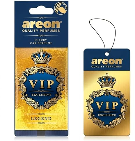 AREON- VIP - Ambientador de cartón colgante para coche, hogar y oficina - Ambientador de perfume de colonia premium para coche con fragancias naturales - Aroma duradero, fresco y lujoso - Diseño elega